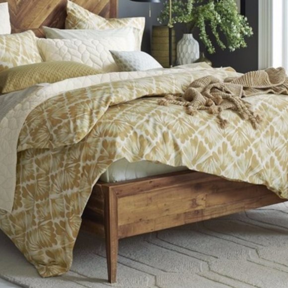 West Elm Other - West Elm Stamp Fan Diamond Queen Duvet & 2 Standard Shams - Organic Cotton